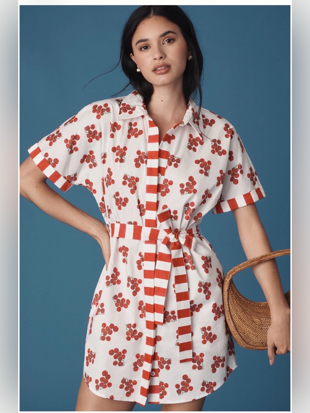 Rachel Antonoff tomato shirt-dress size M petite